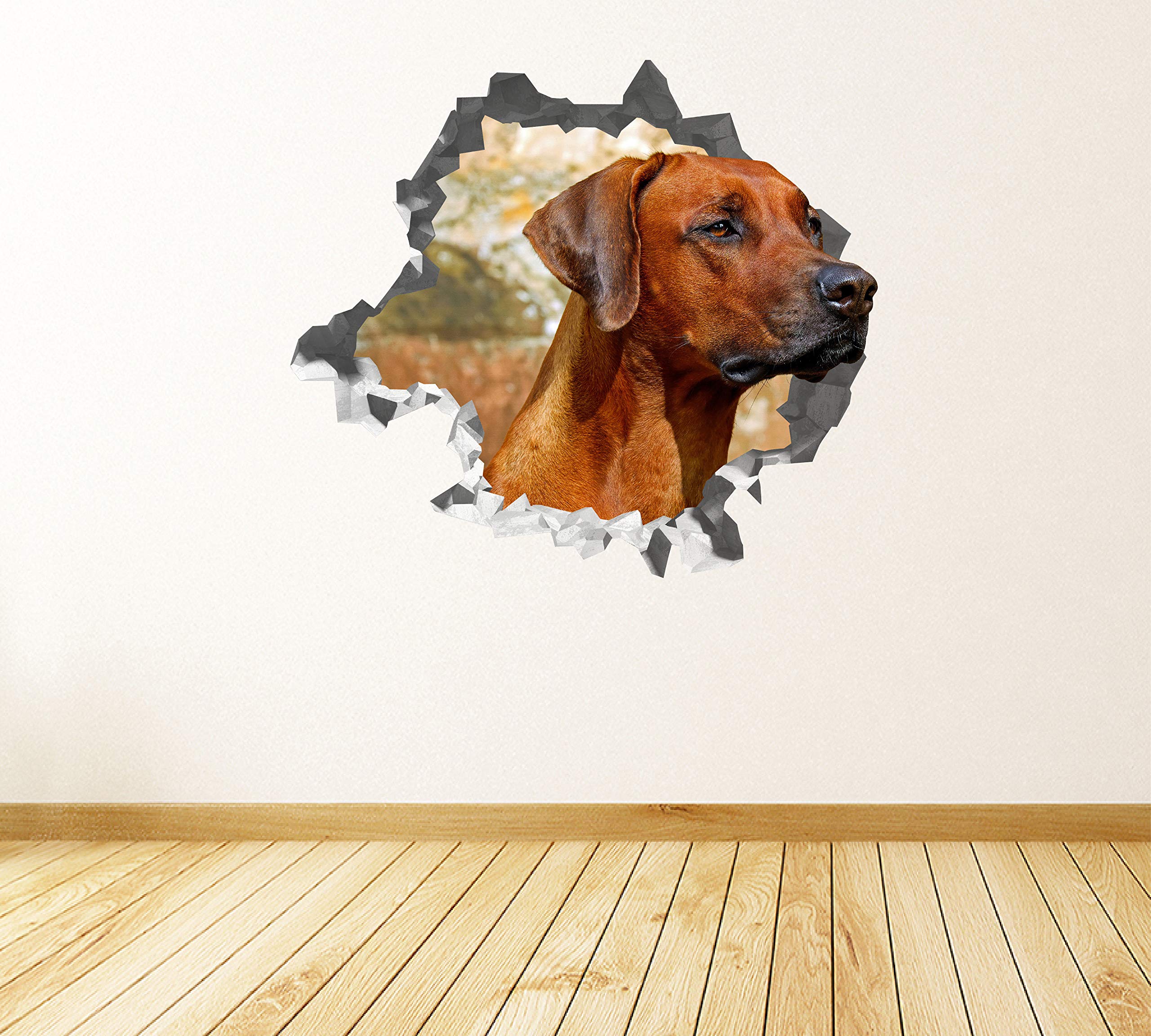 Perro Curioso Pegatina - Calcomania Animales - Decoración de Cuartos Niños - Sticker de Perro - Decoración Infantil - JS375 (Grande: 102 cm x 91 cm)