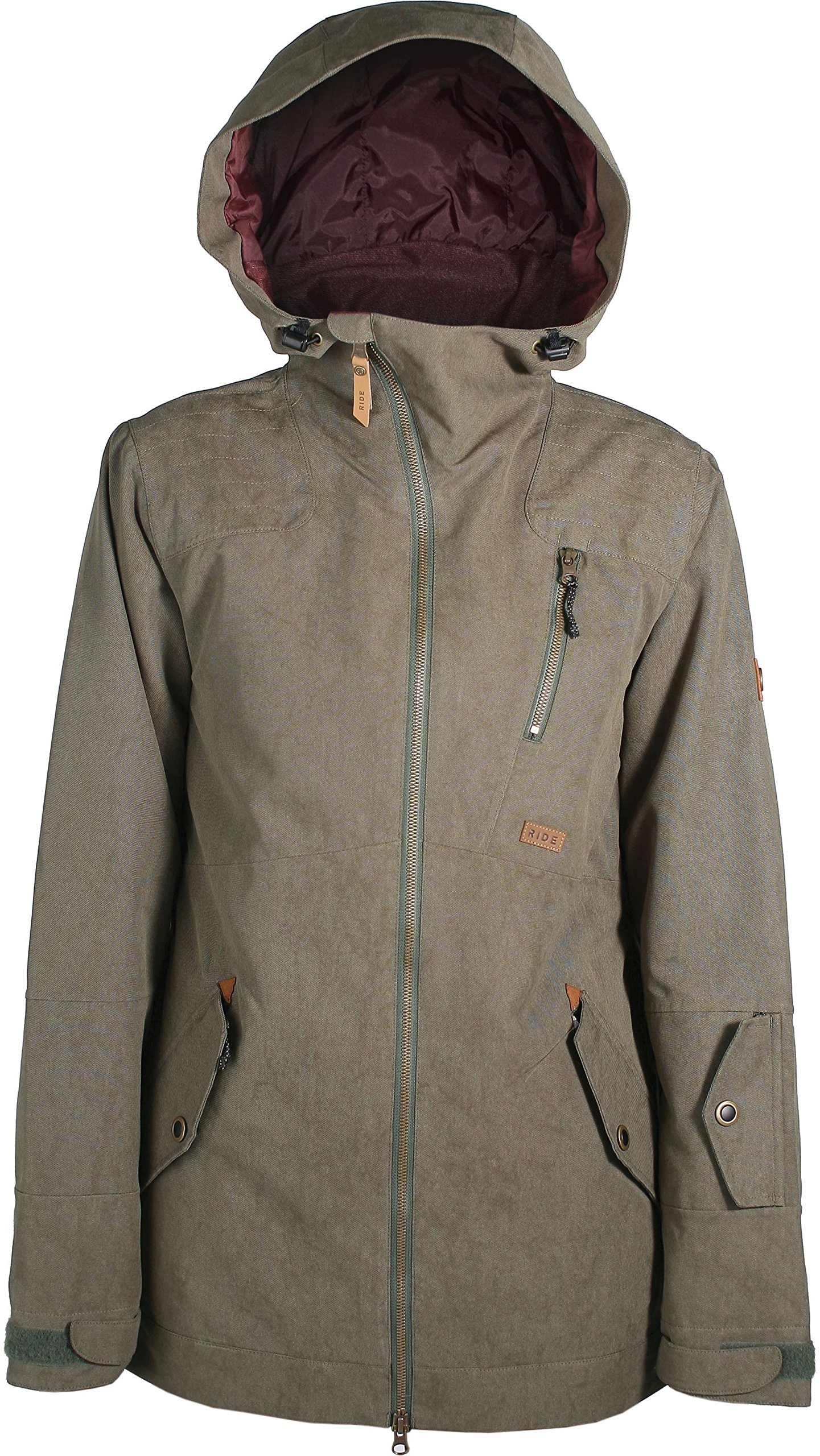 Ride Snowboard Outerwear Women's Belmont Jacket, Olive Washout, Small