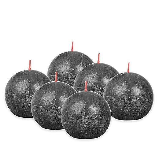 Bolsius Rustic ball candles – Anthracite