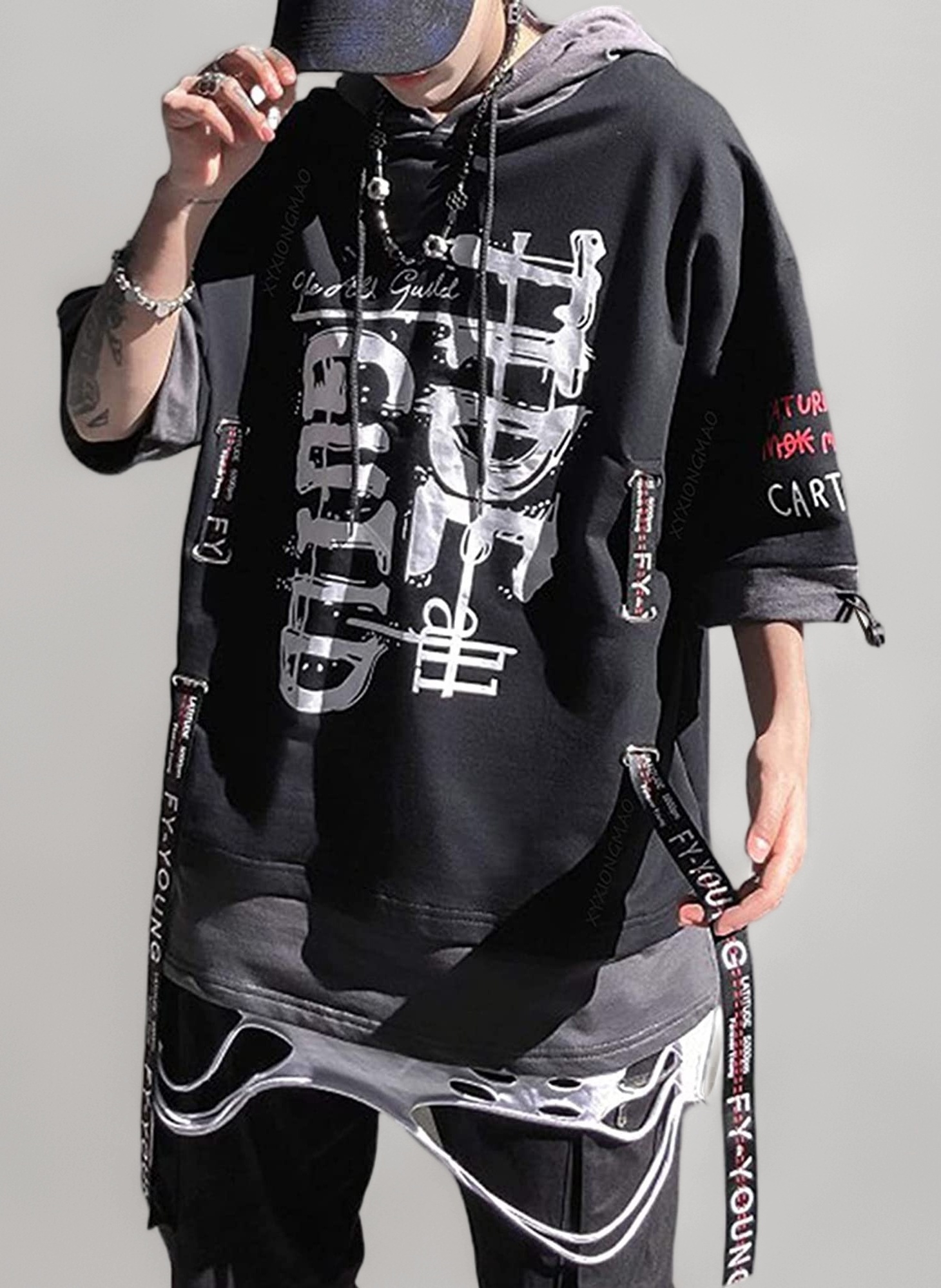 XYXIONGMAO Men's Graphic T-Shirt, Black, XL