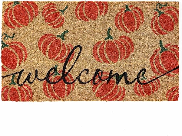 KANKUN Halloween Coir Doormat (17×30, Non-Slip Backing)