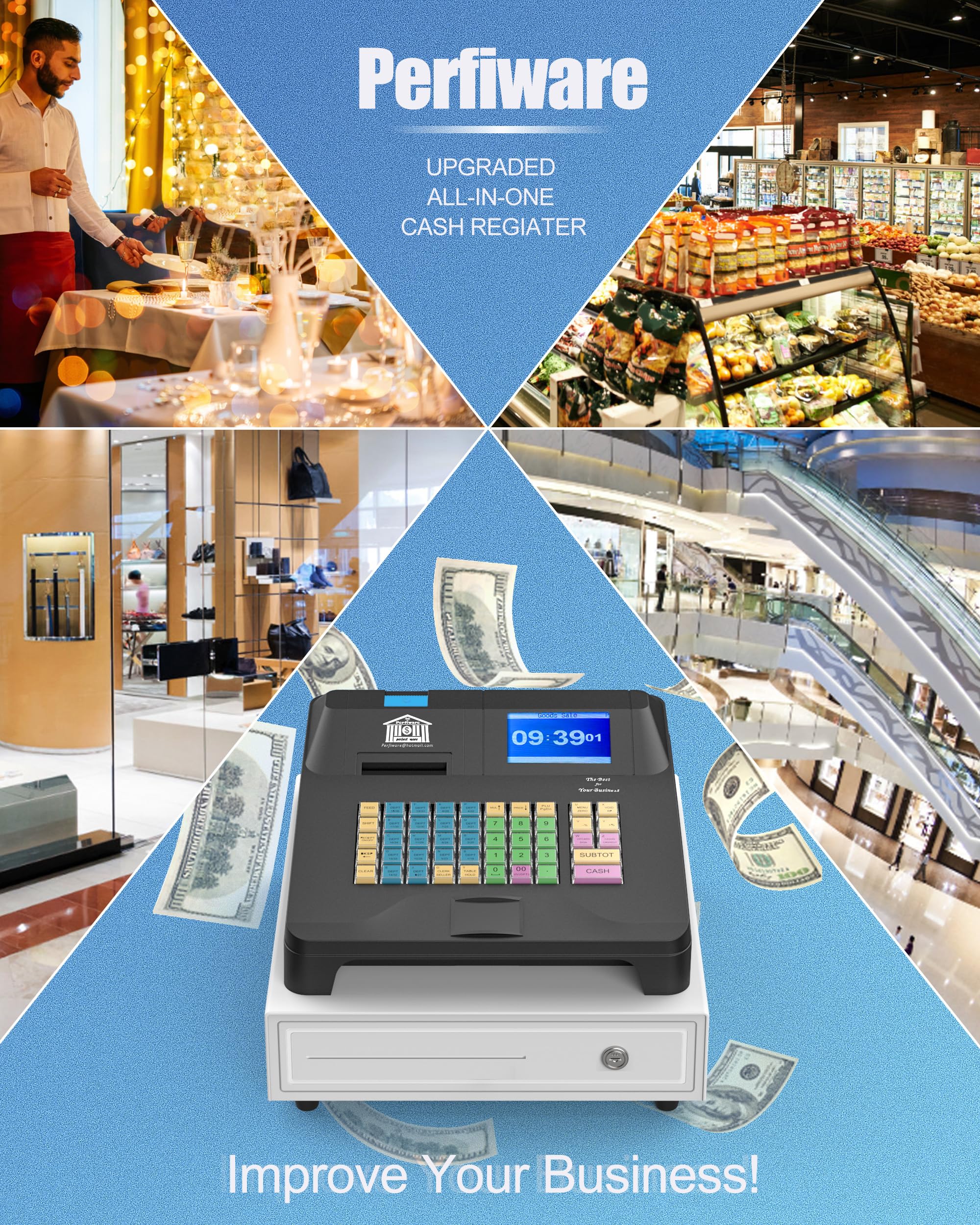 Check Register Perfiware All-in-One Cash Register Scanner