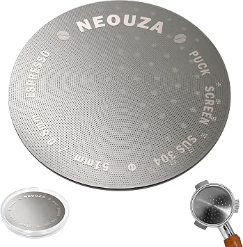NEOUZA V3 Espresso 51mm Puck Screen 0.8mm Thickness Mesh Filter Stainless Steel for Barista Coffee Portafilter Basket
