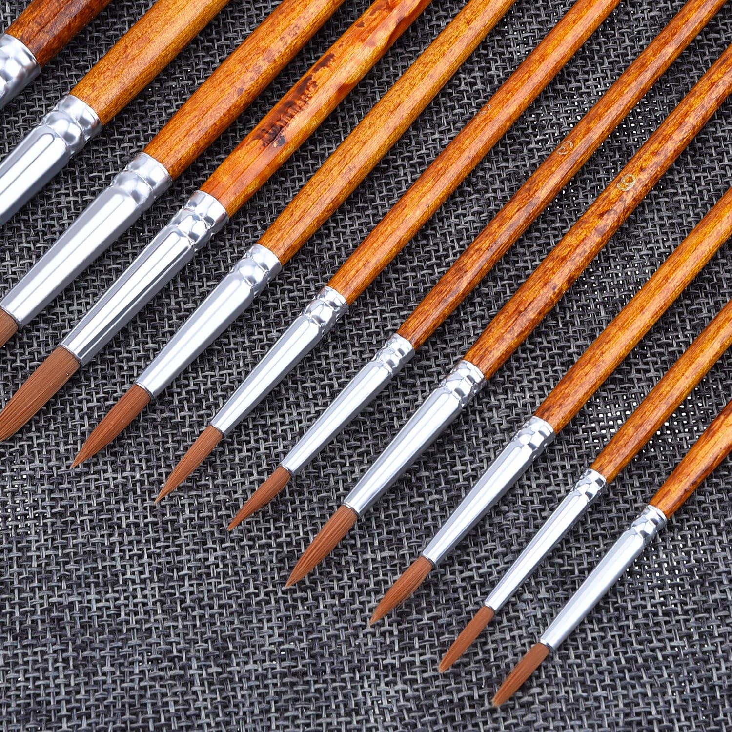 Mudder 12 Pieces Paint Brushes Set Fine Paint Brush Acrylic Painting Brush for Artist Oil Painting Watercolor, Dark Brown