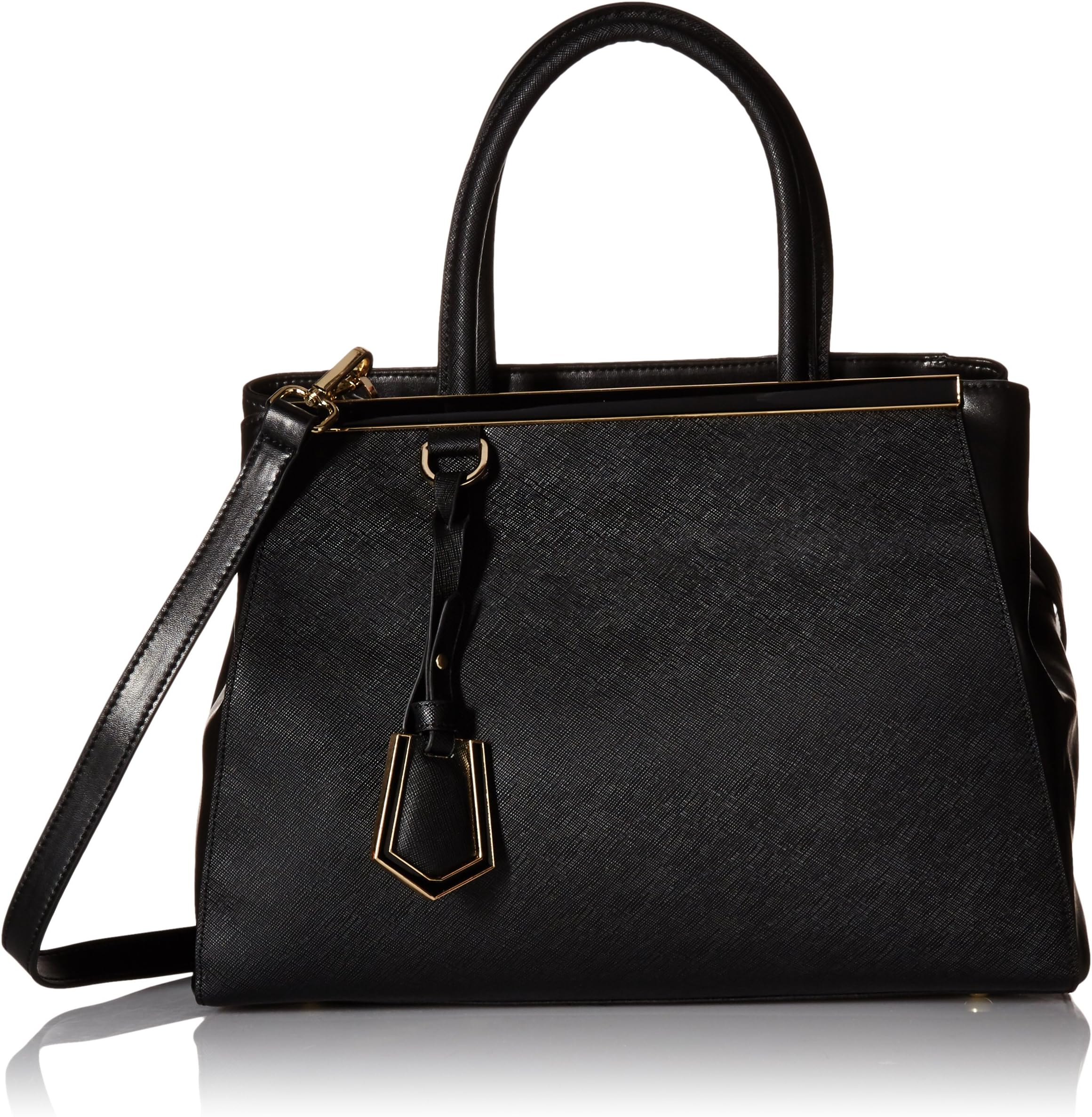 Donna Bella Designs Madison Leather Shoulder Bag, Black