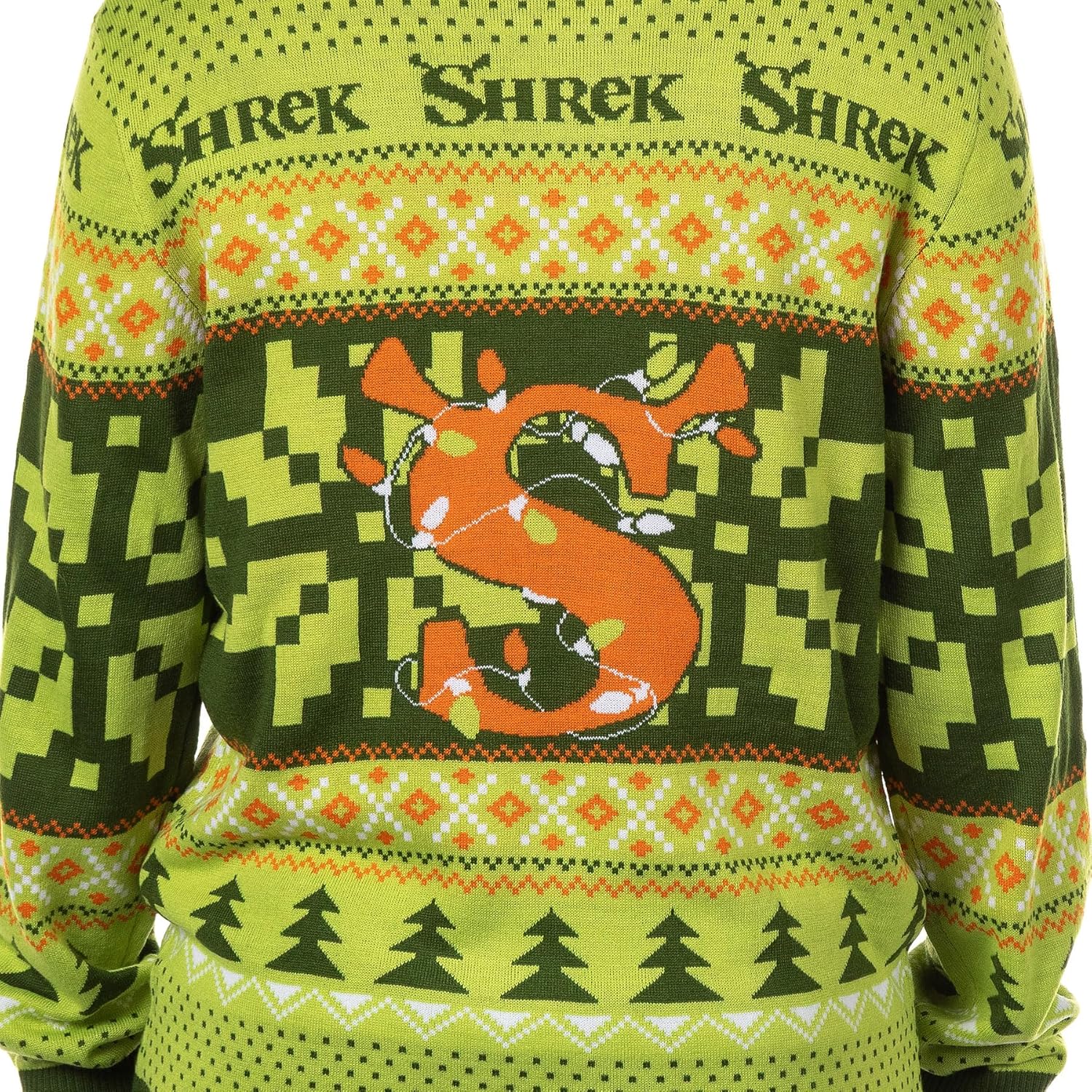 Bioworld Shrek Ugly Sweater for Christmas Men's Santa Hat Adult Holiday Knit Pullover - Image 4