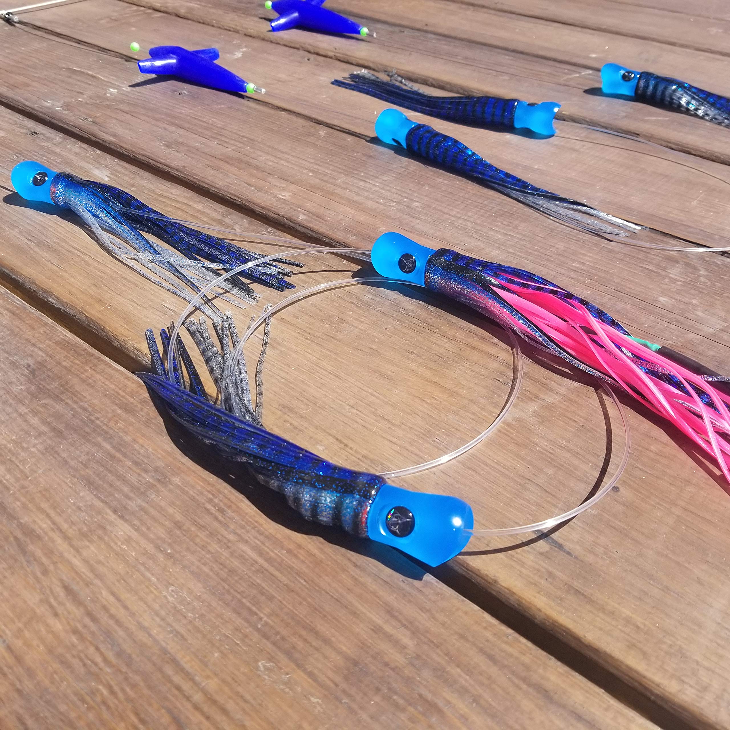 Lobo Lures Skipjack Hybrid UV 20,3 cm blau & rosa Makrelenköder Splash Bar Bigeye Thunfisch Angeln Streustange Made in USA