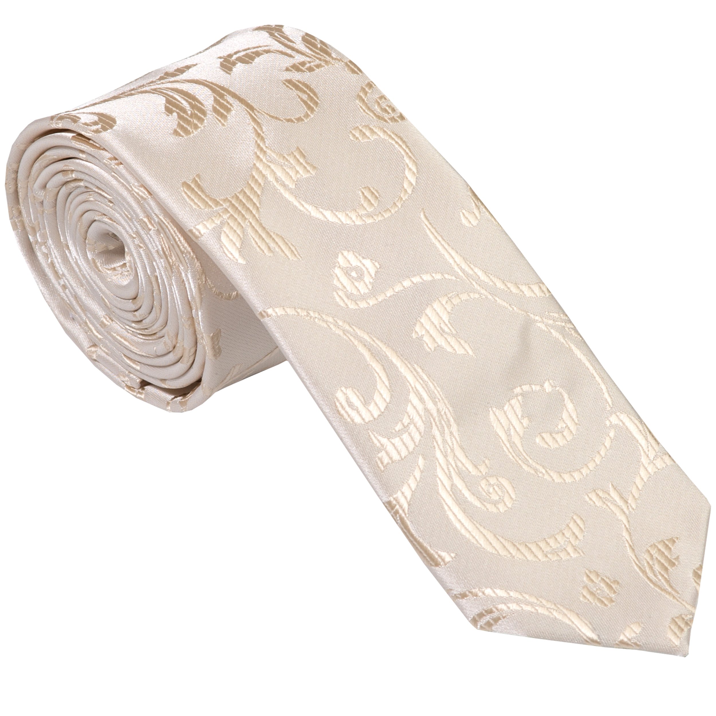 Abel & Burke Cream Swirl Leaf Wedding Tie #AB-T1000/11