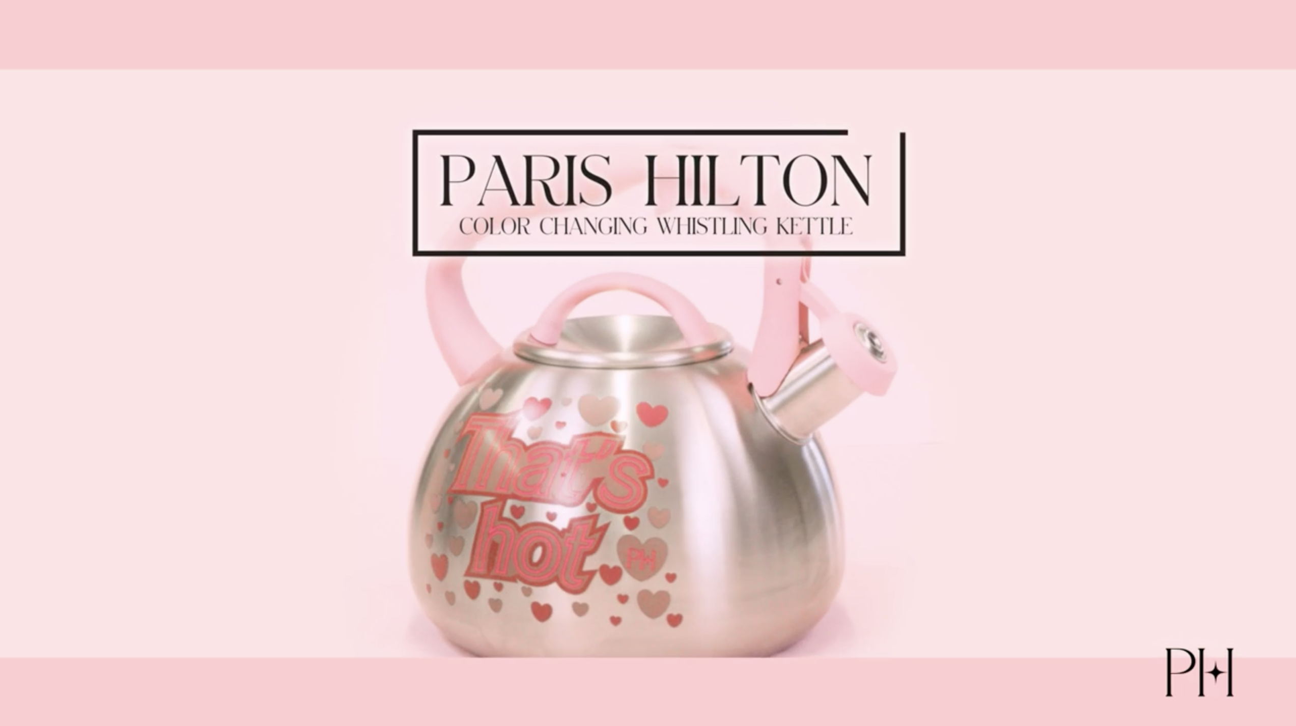 Paris Hilton Pfeifkessel Aus Edelstahl – 2,5 Quart (ca. 2,4 L) Mit Schillerndem Herz-Design | Für Gas- & Elektroherde, Kühler Griff