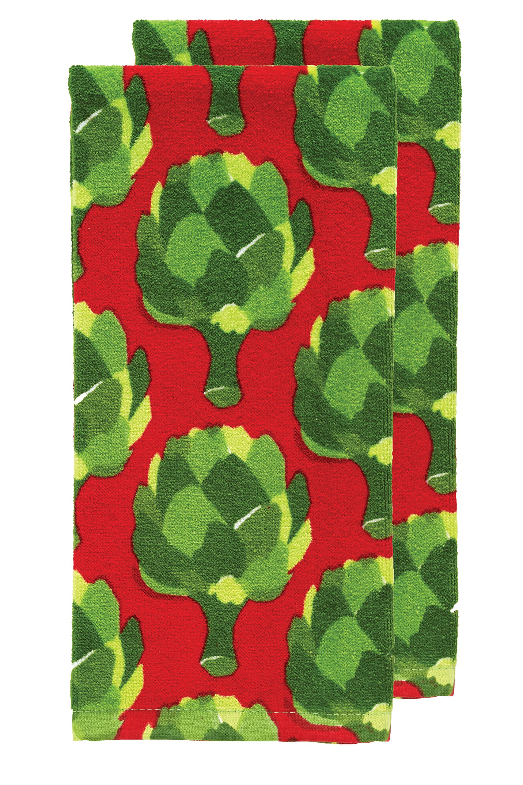 T-Fal Fiber Reactive Print Kitchen Towels: Highly Absorbent, Super Soft - 100% Cotton, 16"x28" Dish Towels for Cleaning & Drying Dishes, Pans,