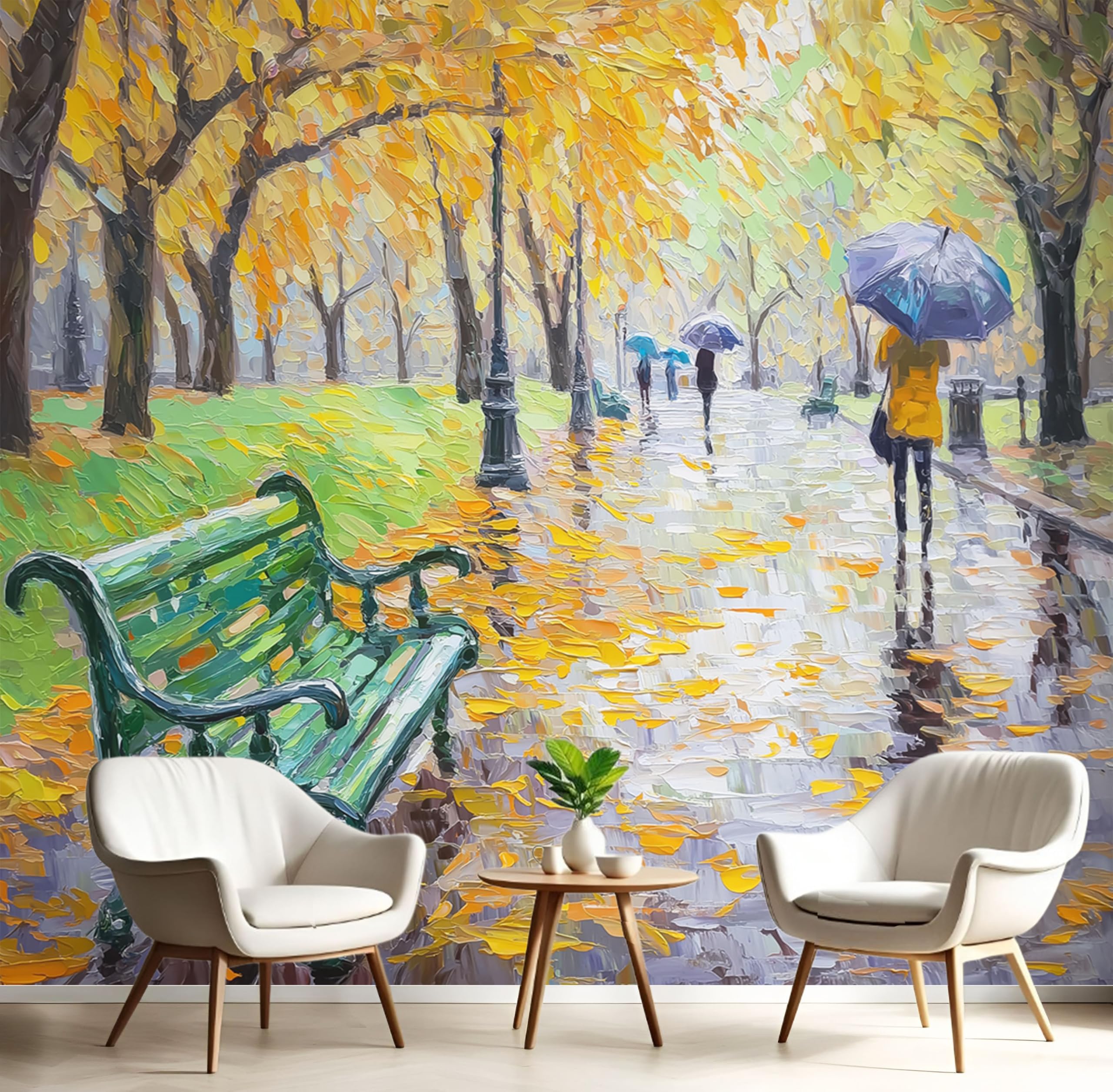 Forêt gingembre papier peint soie pour agrandir visuellement une petite chambre