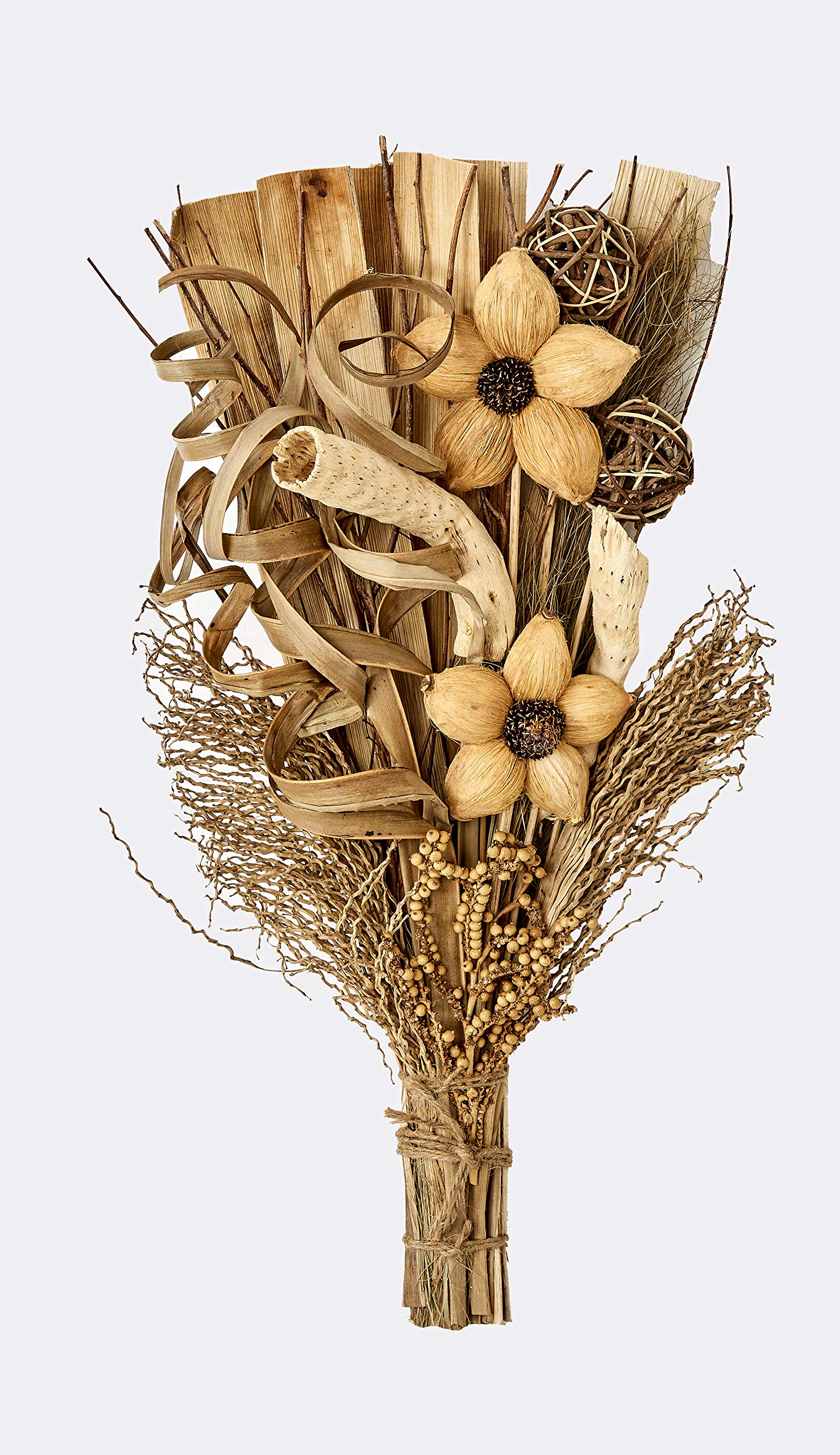 20" Mixed Pod Bunch Natural Décor, Cream, Brown