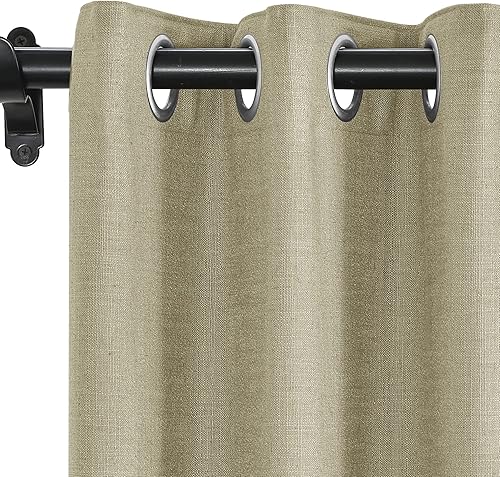 Miniatura 25 de Fcosie Cortinas 100% opacas de 84 pulgadas de largo, cortinas texturizadas de lino con aislamiento térmico, panel de cortina con ojales en la parte