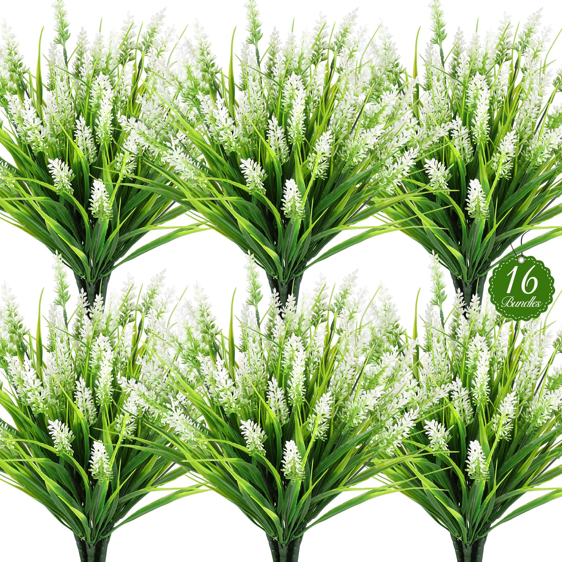 AmberFun 16 Bundles Artificial Plants Outdoor