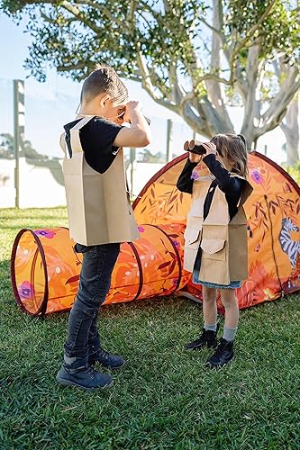 Vista 77 de Pacific Play Tents 20418 Neon Hide-Me Dome - Combo de tienda de campaña y túnel, tienda de campaña de 48 x 48 x 42 pulgadas de alto, túnel de 4 pies