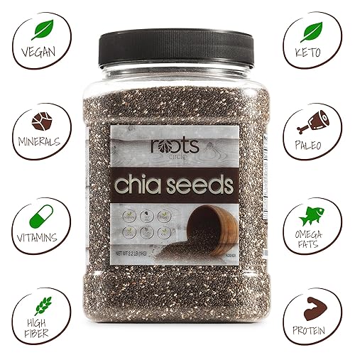 Miniatura 9 de Roots Circle Semillas de chía sin OMG  Superalimento crudo vegano Kosher sin gluten sin nueces ceto paleo y entero 30  Añade Omega 3 y proteína a