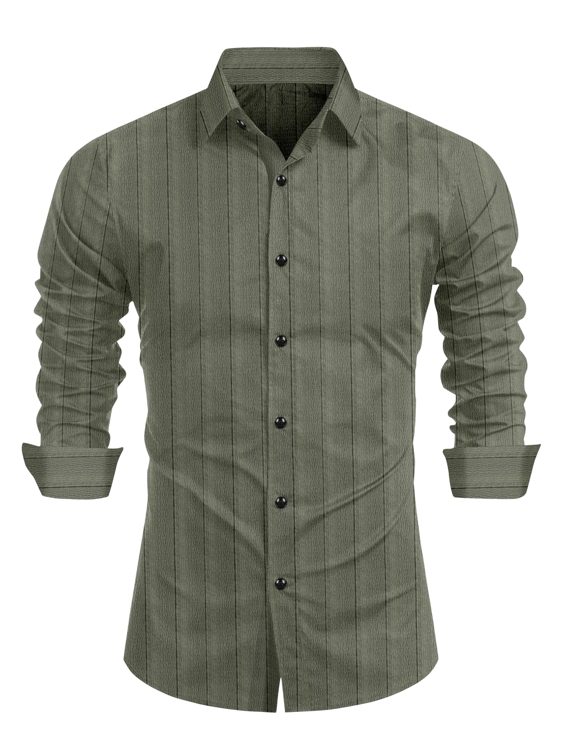 Click-byMen's Popcorn Fabric Regular Fit Casual Shirt | 1 Pc
