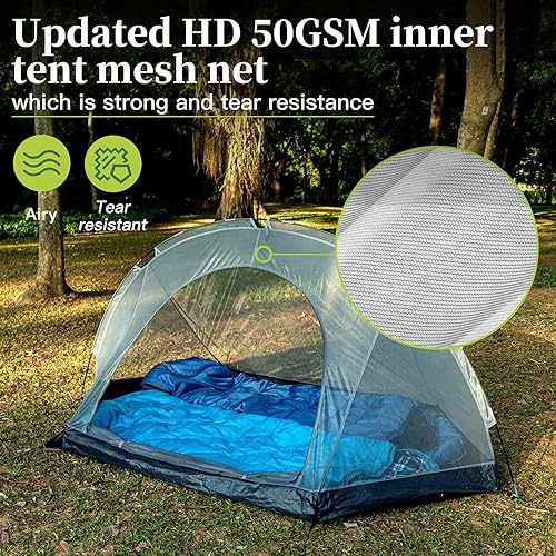 Miniatura 5 de Tienda de campaña para 1 persona para camping, tienda de campaña de mochilero con fácil instalación, tiendas de campaña de 3 a 4 estaciones, tienda
