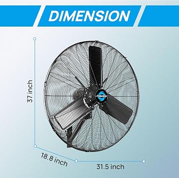 Tornado 30 Outdoor Rated IPX4 Water-Resistant Oscillating Wall Mount Fan High Velocity Heavy Duty Metal Fan for Industrial & Commercial Use 2 Speeds, 8400 CFM, cETL Listed