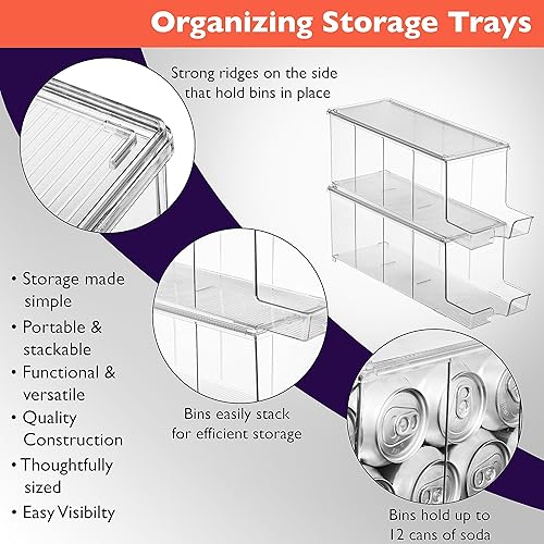 Miniatura 4 de ClearSpace Organizador de latas de soda y dispensador de latas de soda para refrigerador, organizador de refrigerador y organizador apilable de