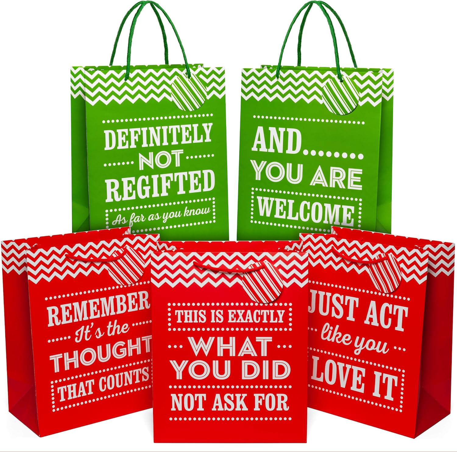 Large 13" Gift Bags - Pack of 5 - Funny Gift Wrap