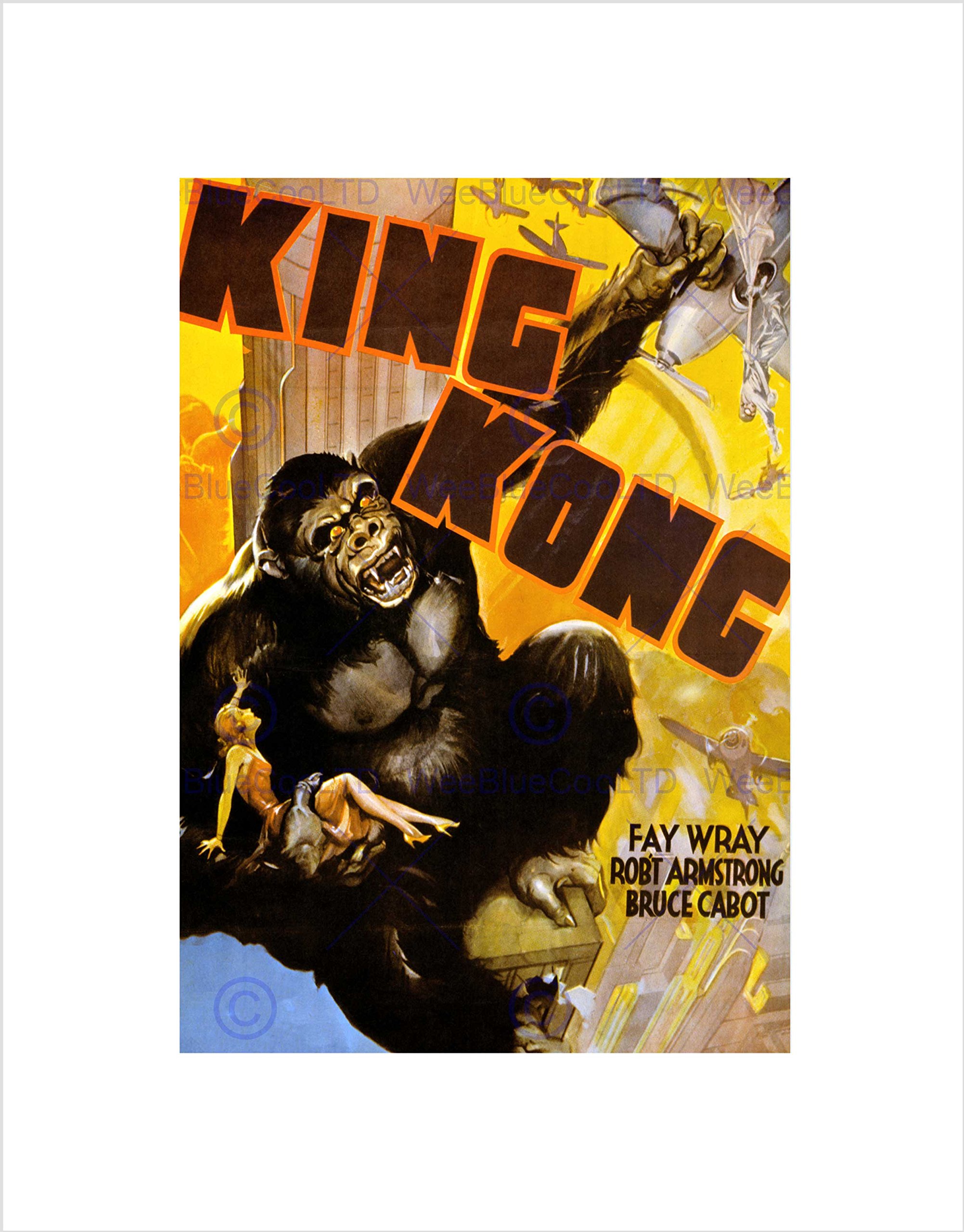 Wee Blue Coo Ad Movie Film King Kong Classic Gorilla New York Horror Wall Art Print