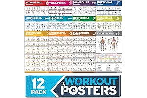 Laminated Workout Poster Set - Perfect for Home Gym Equipment