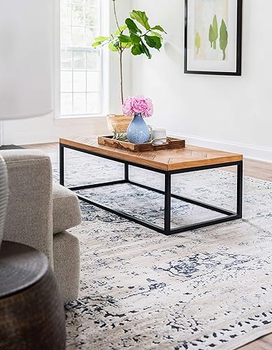 Miniatura 7 de Unique Loom Chateau Collection - Alfombra de área - Hoover (3' 3" x 5' 3" rectangular, azul oscurobeige)