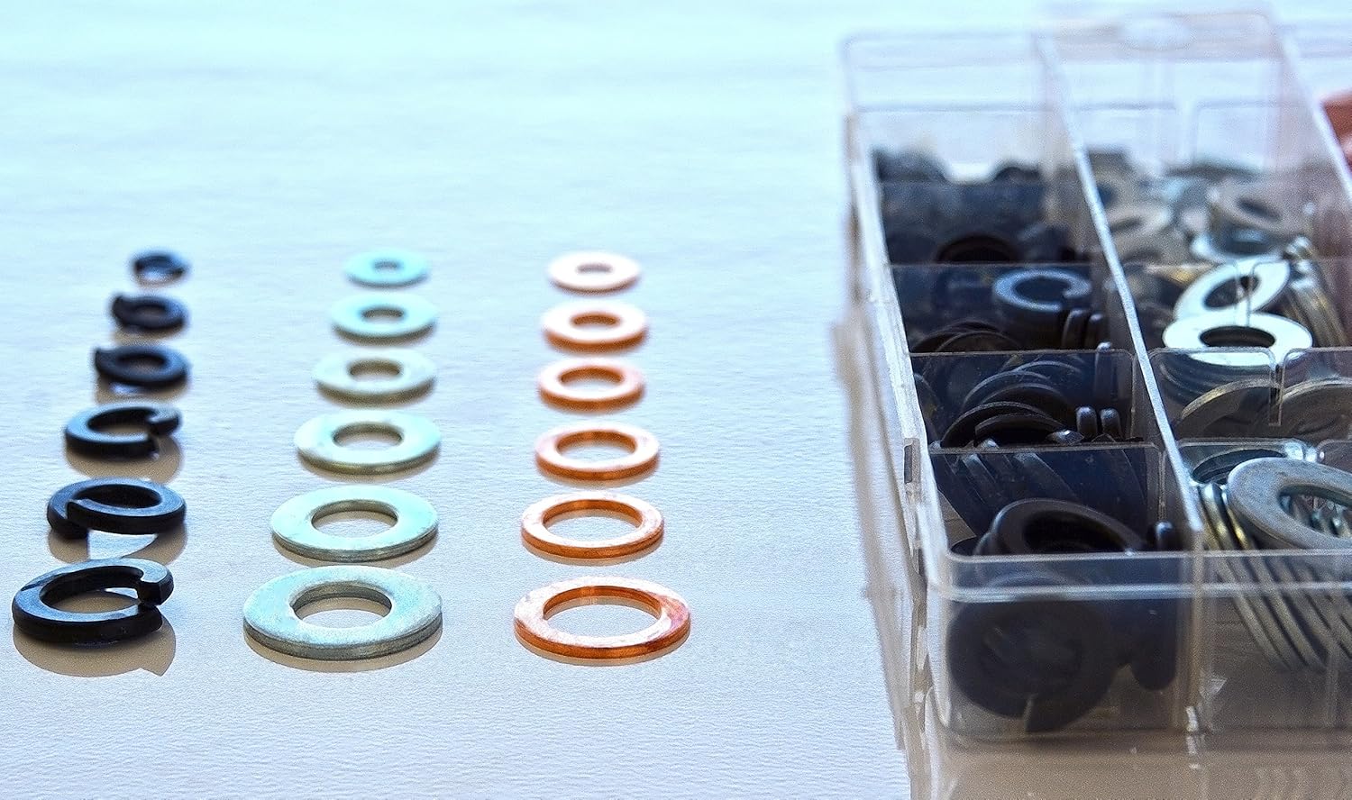 Swordfish 32180-275pc Copper, Flat and Lock Washer Assortment