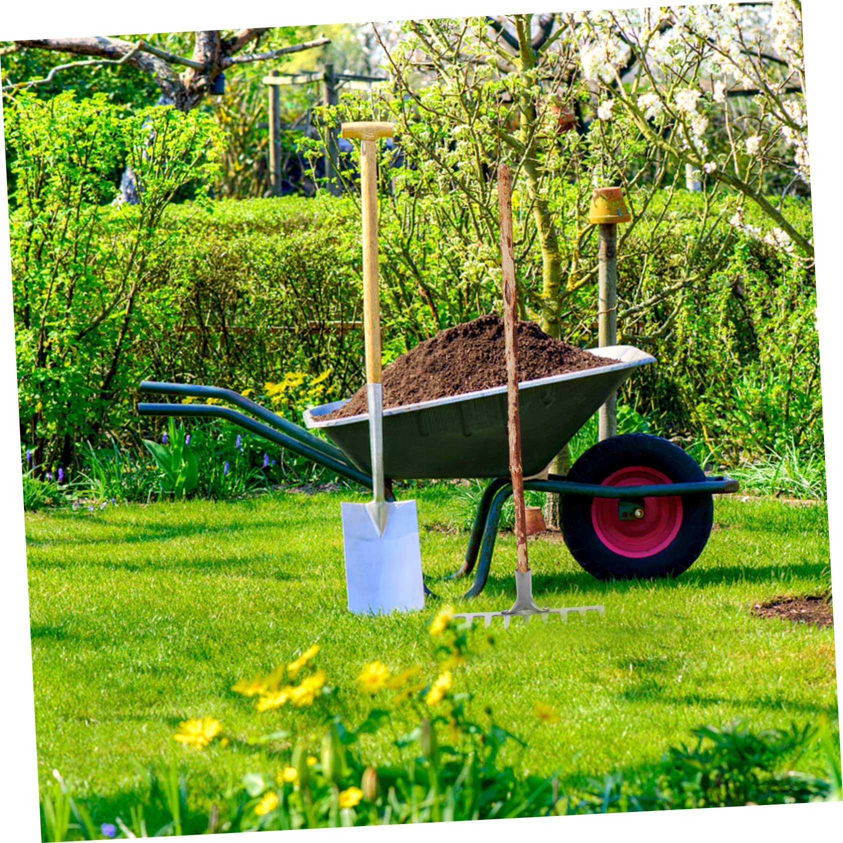 YARNOW 1pezzi Rastrello da Giardino Strumento per Pulizia del Giardino Rastrello per Foglie Durevole per Foglie