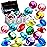 Sloosh Diving Gems Pool Toys,16 Big Colorful Diamond with Pirate Treasure Chest,Swim Dive Toy for Kids Underwater Gemstone Swimming Training Gift Water Toys Pool Games(Silver)