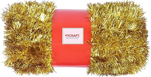 YYCRAFT Guirnalda de Navidad clásica de oropel de papel de aluminio grueso de 10 yardas (30 pies), color dorado