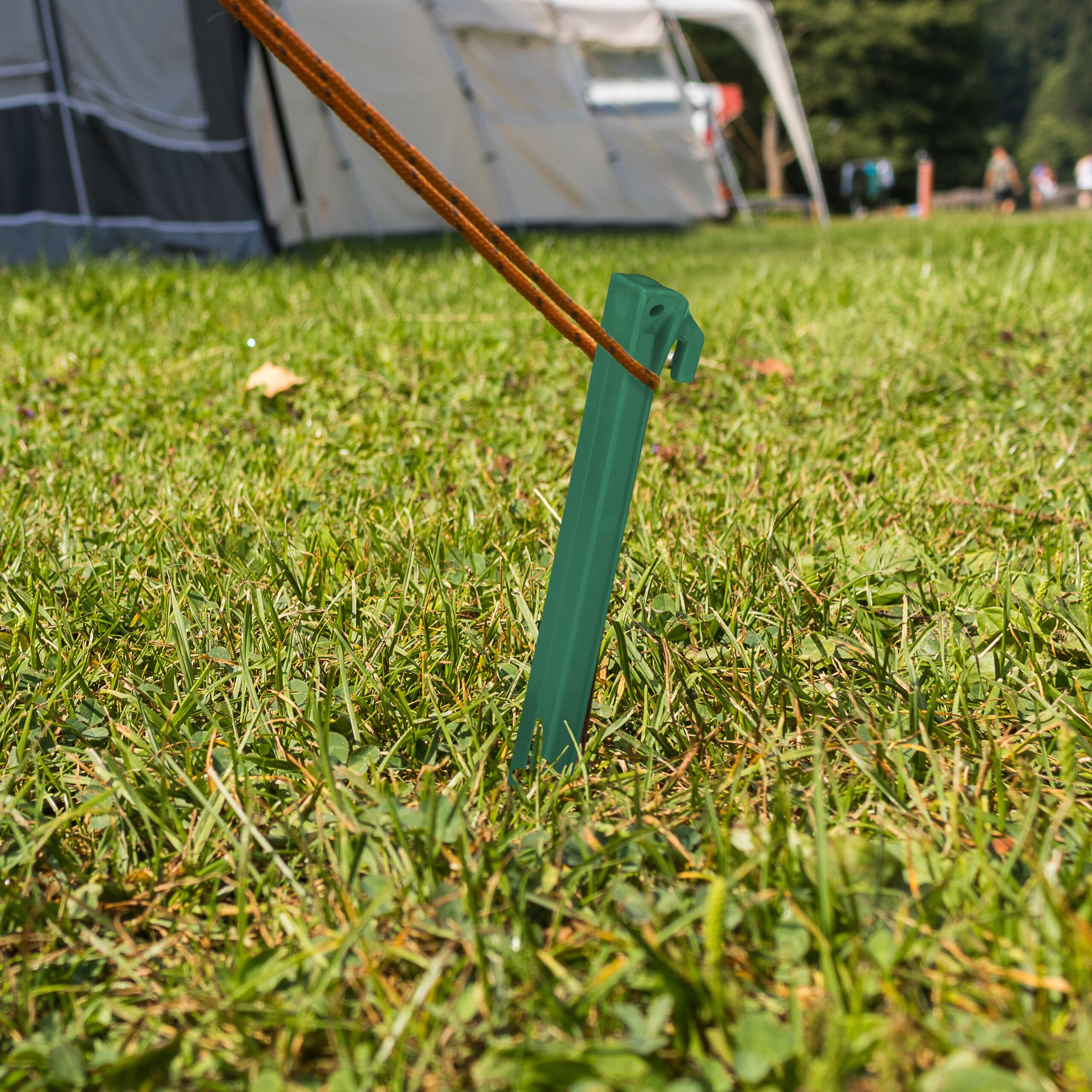 64 x Piquetas de Camping, Estacas de Tienda, para Suelos Suaves & arenosos, 31 cm, Plástico, Verde