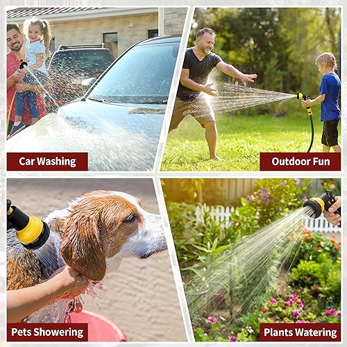 Miniatura 7 de NEXCOVER - Boquilla pulverizadora para manguera de jardín, 7 patrones de riego ajustables, boquilla antideslizante para manguera de agua, para