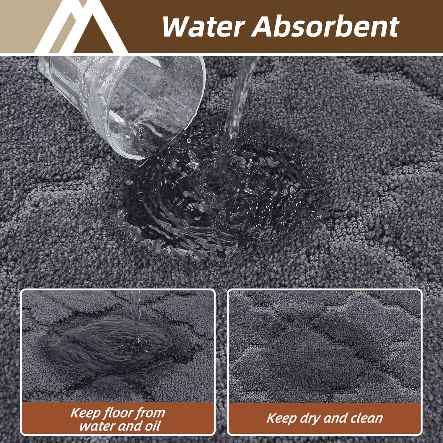 COSY HOMEER Kitchen Rugs 32"x48" Non-Slip Washable Kitchen Mats for Floor Absorbent Kitchen Carpet Soft Rugs for Kitchen,Sink Mat,Entrance,Area Rug,Dark Grey