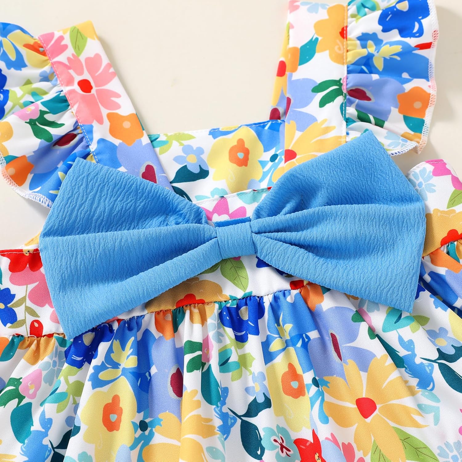 YOUNGER TREE Toddler Baby Girl Clothes Sleeveless Ruffle Bowknot Dress Top Shorts Set Summer Outfits for Little Kids Girls - Image 7