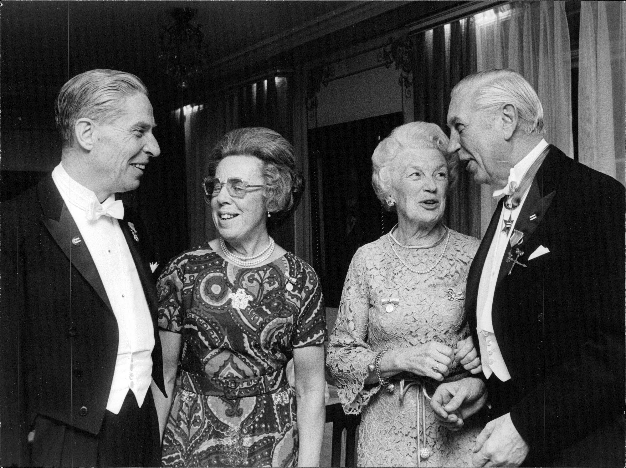 Vintage photo of Calles Boxing's Happy Gossar's 100th Anniversary. here are Sven Fagraeus, Torsten Henriksson, M228;rta Henriksson and Vera Fagraeus