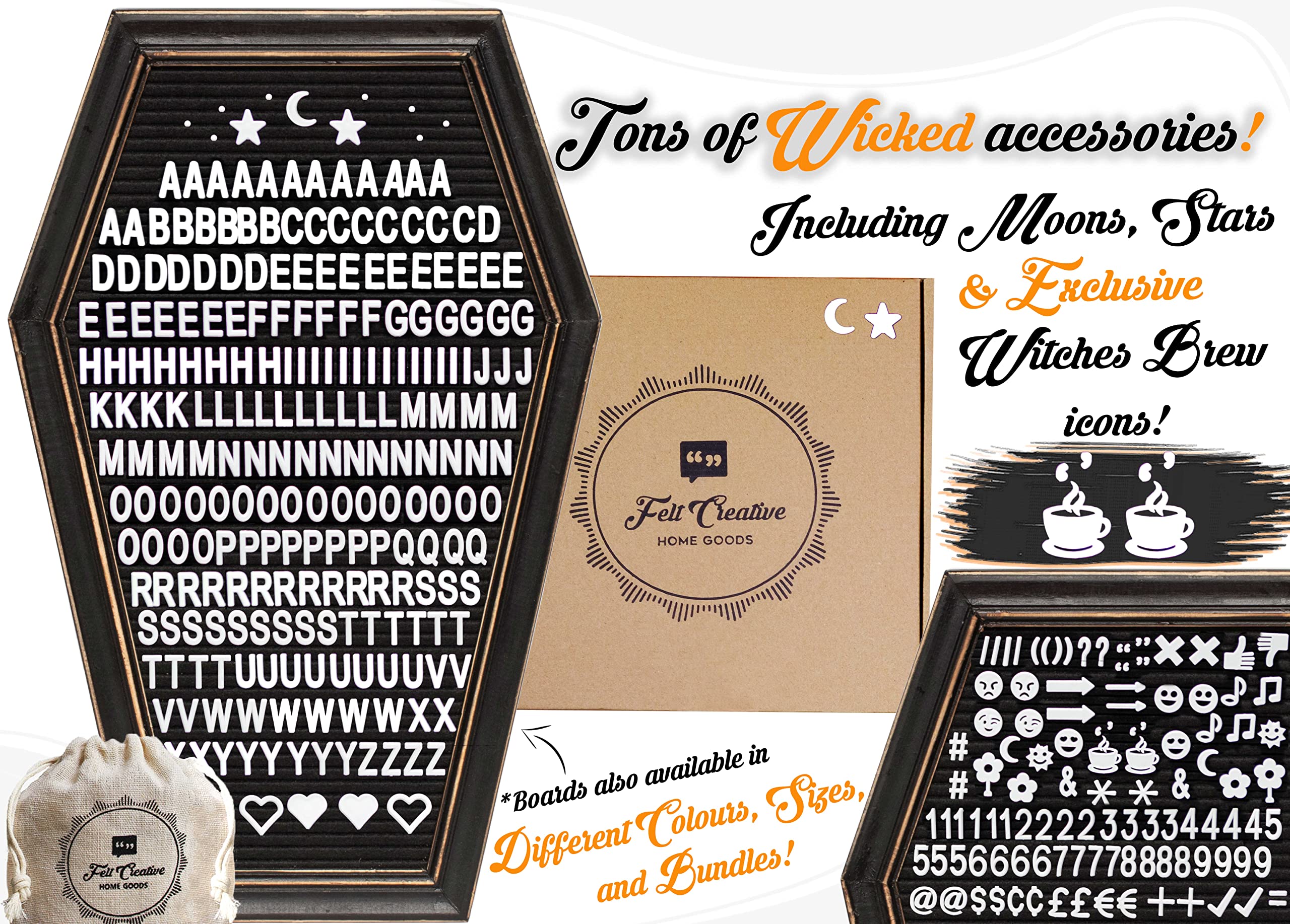 Gothvanity Tableau à Lettres Motif Cercueil – Tableau à Lettres Effrayant Interchangeable Pour Dessus De Table Ou Mur – Décoration Gothique Pour La