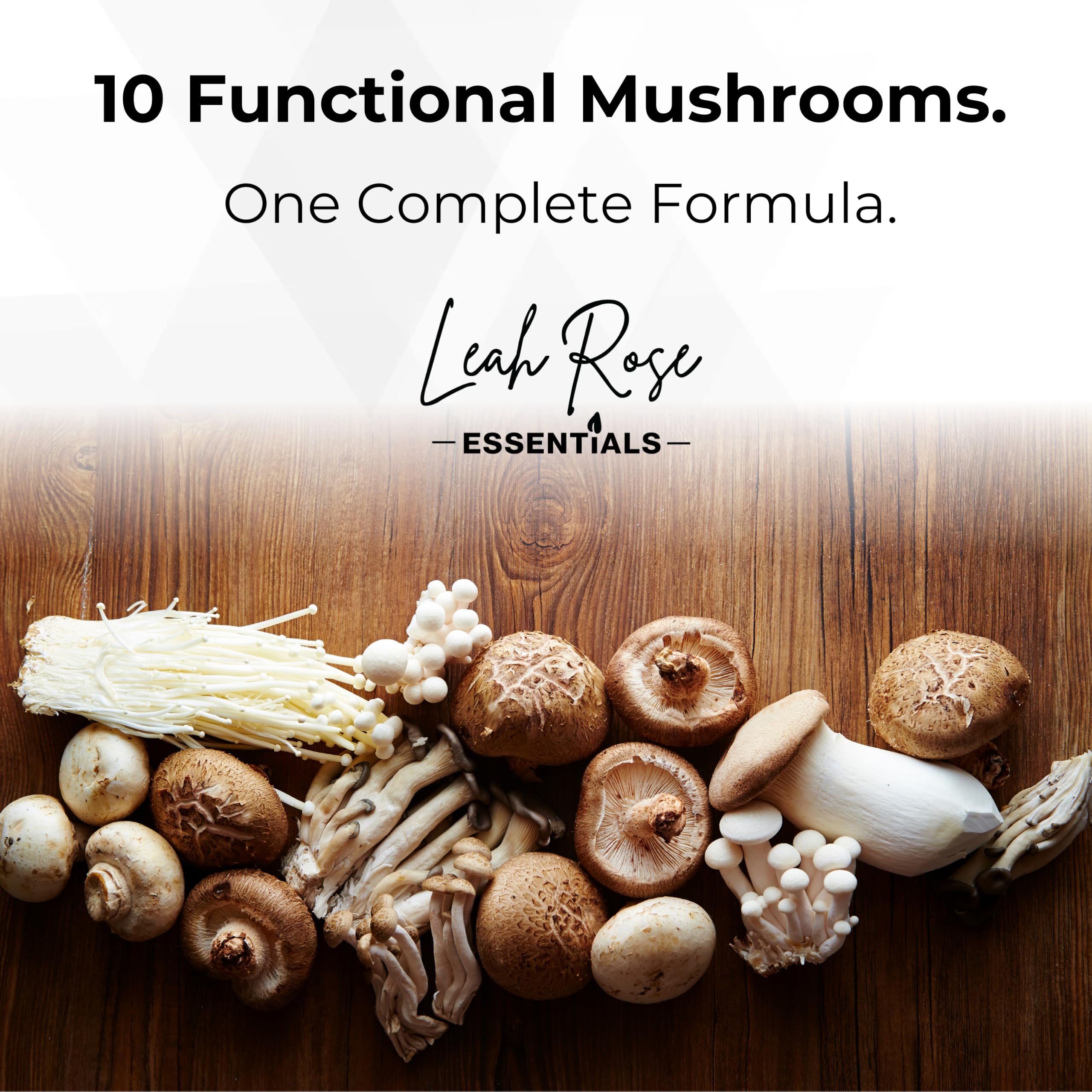 Mushroom Complex Supplement 10-in-1 - Fruiting Body Extracts - Lions Mane, Cordyceps, Reishi, Turkey Tail, Chaga & More - Brain, Focus, Energy & Immune Support - 60 Vegan Capsules — Amazon image 8