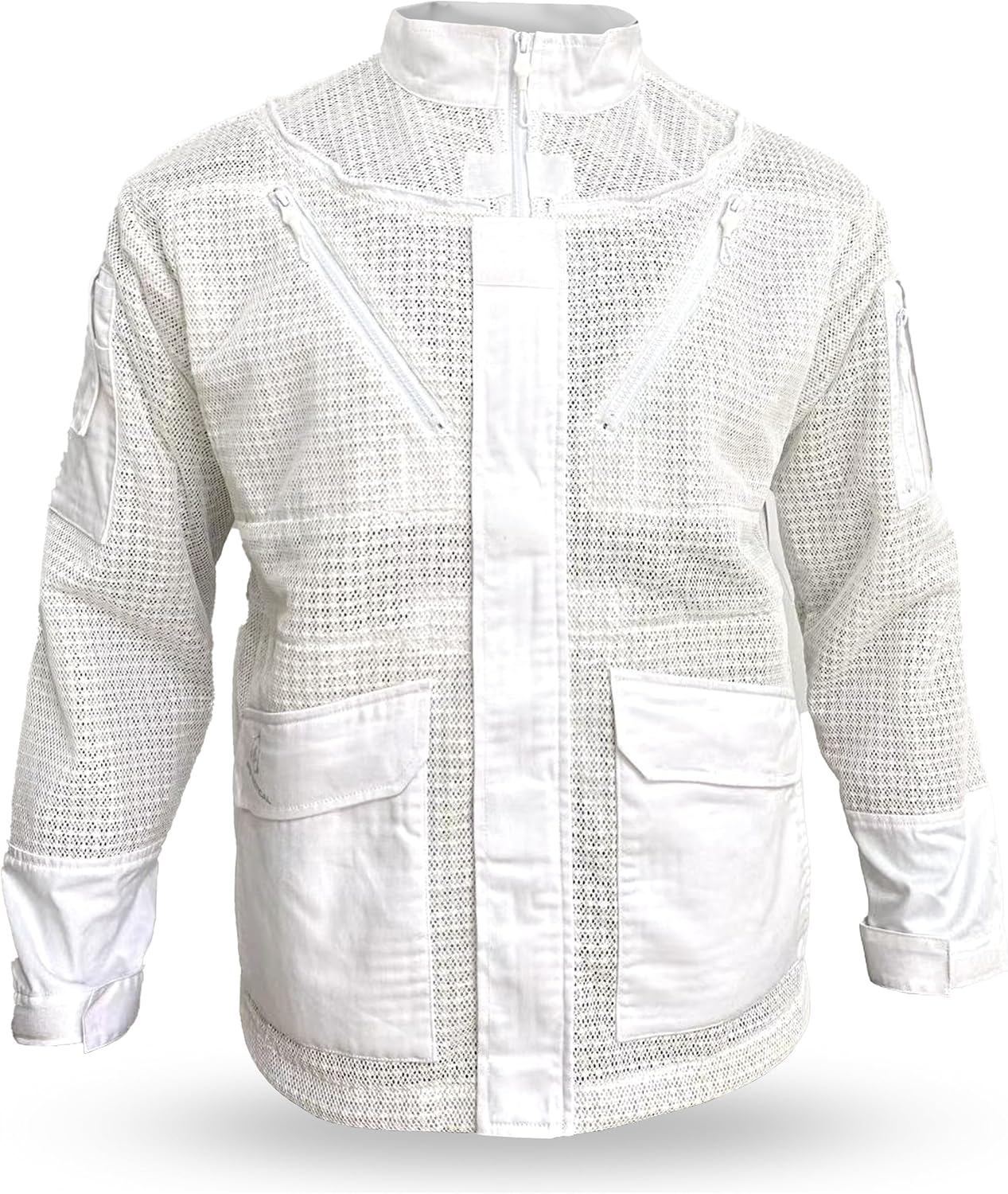 Pro Ventilated Bee Keeper Jacket for Men & Women – Sting Resistant, Ventilated Cotton Mesh, Bee Protective Gear for Hive Inspections – White Bee Jacket, White, XL
