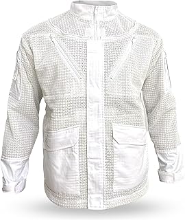 Pro Ventilated Bee Keeper Jacket for Men & Women – Sting Resistant, Ventilated Cotton Mesh, Bee Protective Gear for Hive Inspections – White Bee Jacket, White, XL