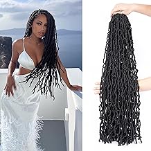 Faux Locs Crochet Hair Soft Locs 30 inch 6 Packs Long Pre Looped Crochet Locs Goddess Locs Crochet Hair For Black Women Braiding Hair Extensions (30 Inch (Pack of 6), 1B)
