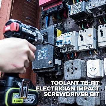 toolant 7pcs TB-Fit Electrician Impact Screwdriver Bit Set, FPH1(PH1-SL4.5)FPH2(PH2-SL6)Screwdriver Bit Set, 1/4 Hex-Shank S2 Steel, CNC Machined Tips with Magnetism,