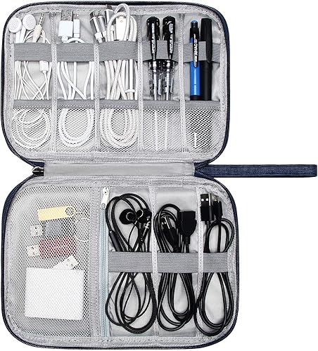 Miniatura 8 de SELLYFELLY Organizador de electrónica de viaje, bolsa organizadora de cables portátil para almacenamiento, accesorios electrónicos, funda para