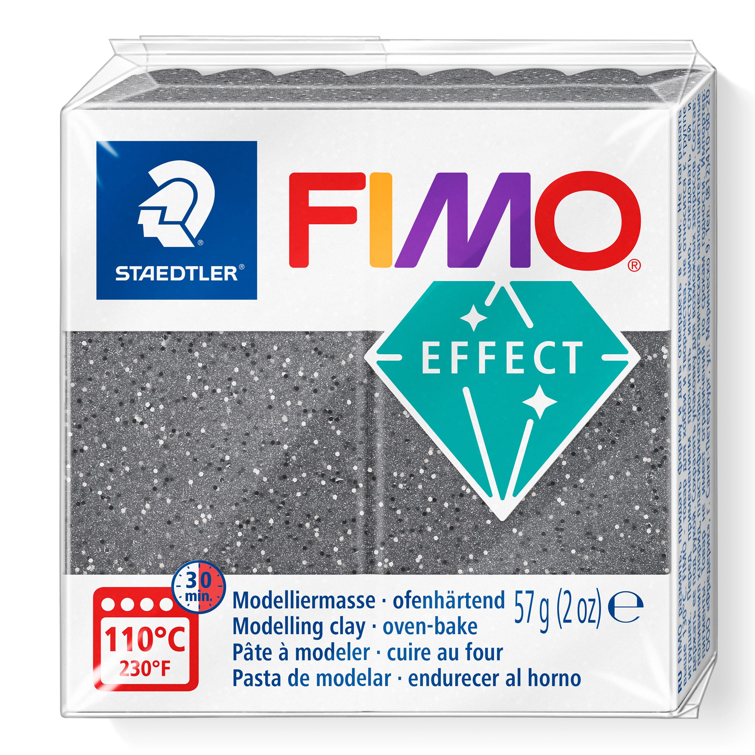 STAEDTLER 8010-803 FIMO Effect Oven-Hardening Polymer Modelling Clay - Stone Granite (1 x 57g Block)