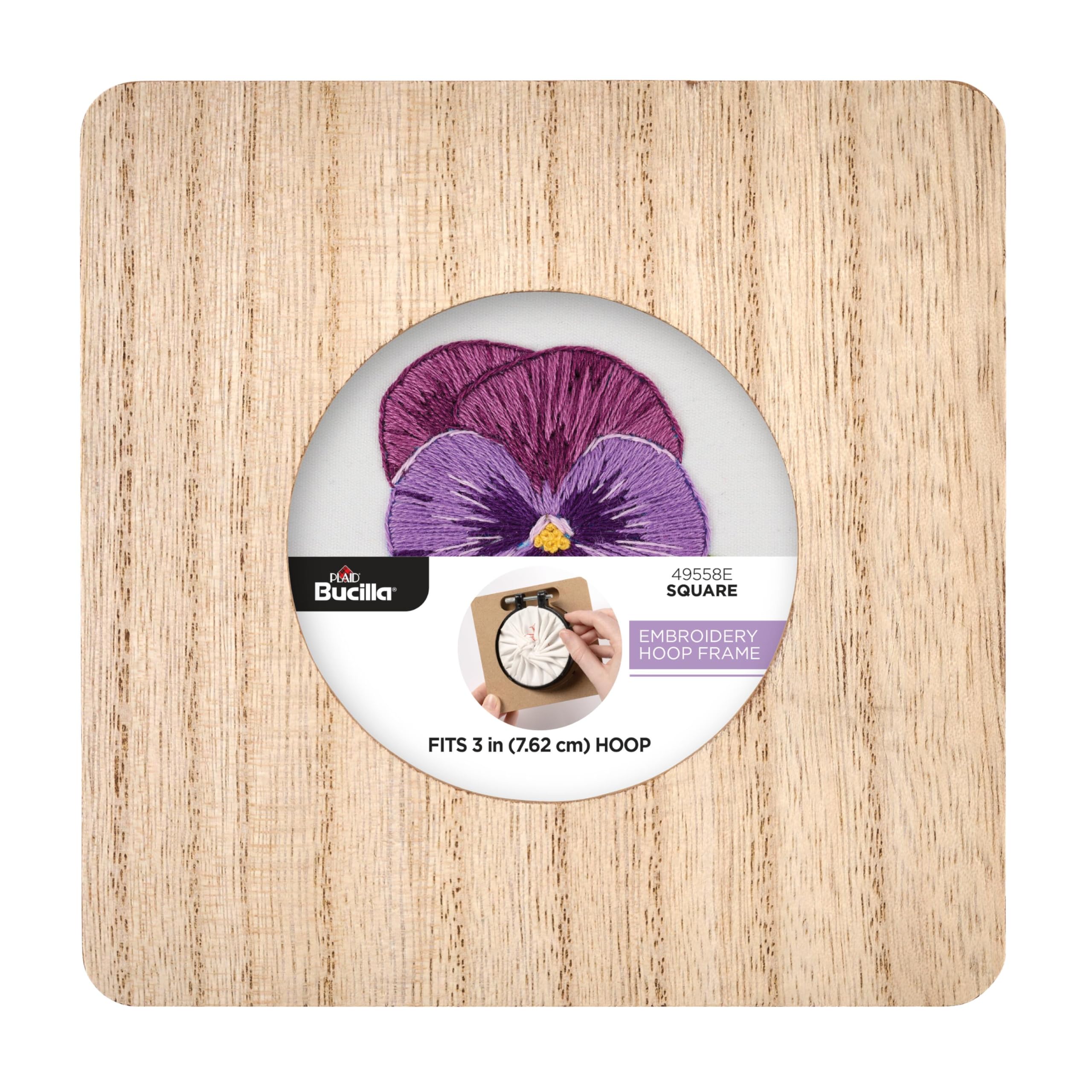 Bucilla, Embroidery Hoop Square Frame, Fits 3" Embroidery Hoop