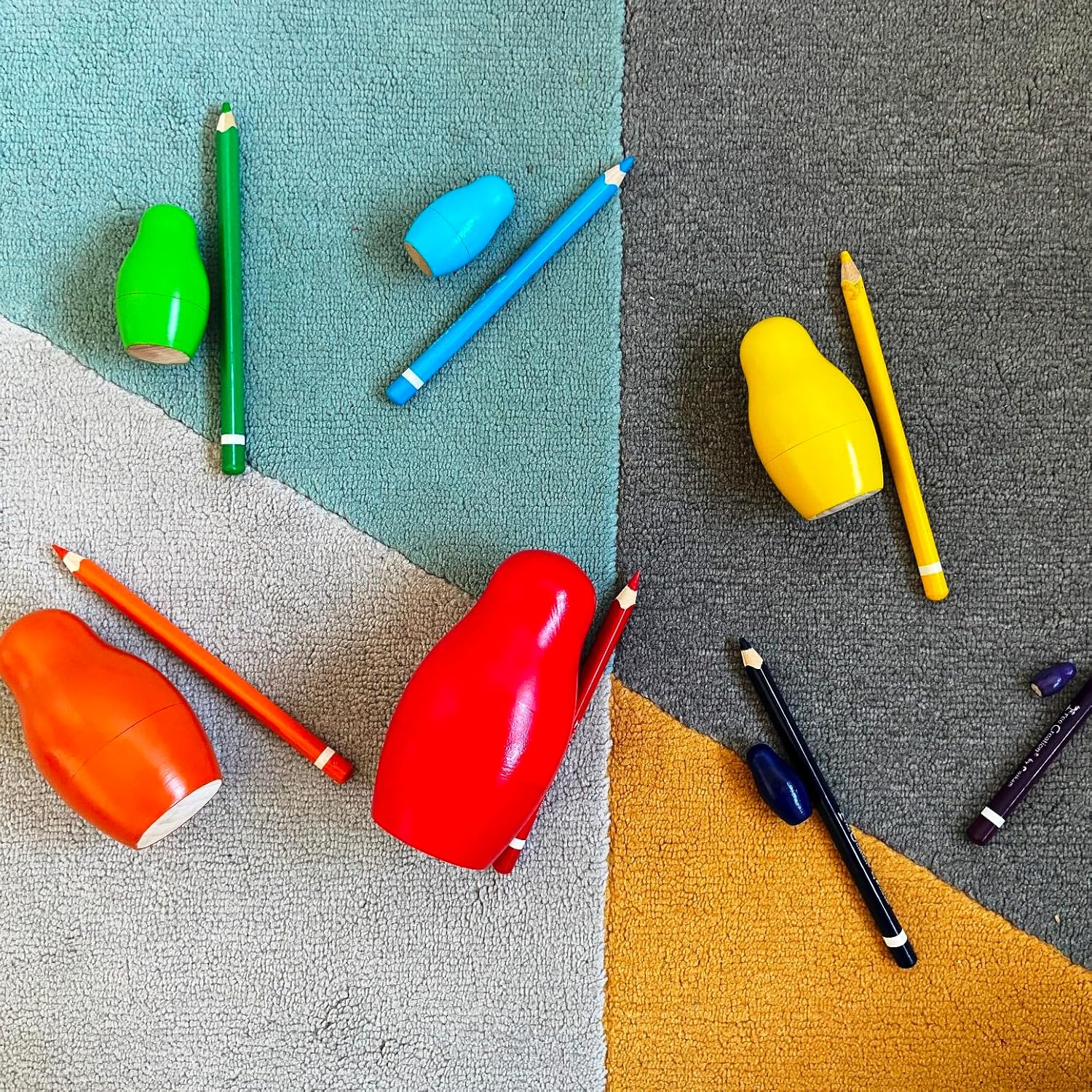 AEVVV Wooden Nesting Rainbow Set of 7 pcs - Wooden Rainbow Stacking Matreshka - Russian Nesting Dolls