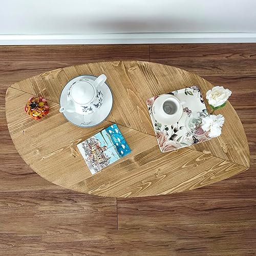 Miniatura 7 de Mesa central moderna | Mesa de centro de abeto | Muebles de madera (L oscuro) Aceite oscuro,Aceite Naturel