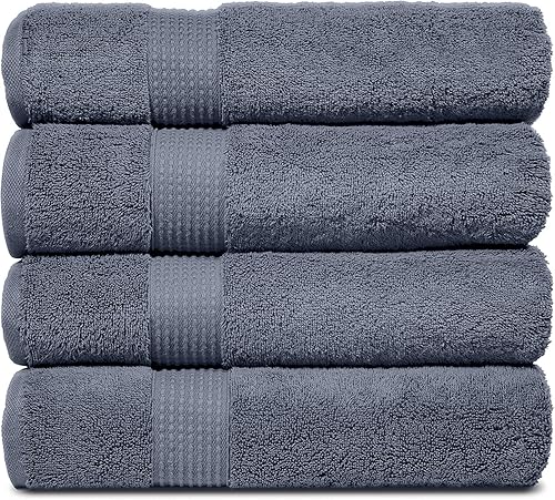 Miniatura 9 de Banio Toallas Juego de 4 toallas de baño, 100% algodón turco, toallas de lujo de secado rápido para baño, invitados, bañera de hidromasaje, toallas