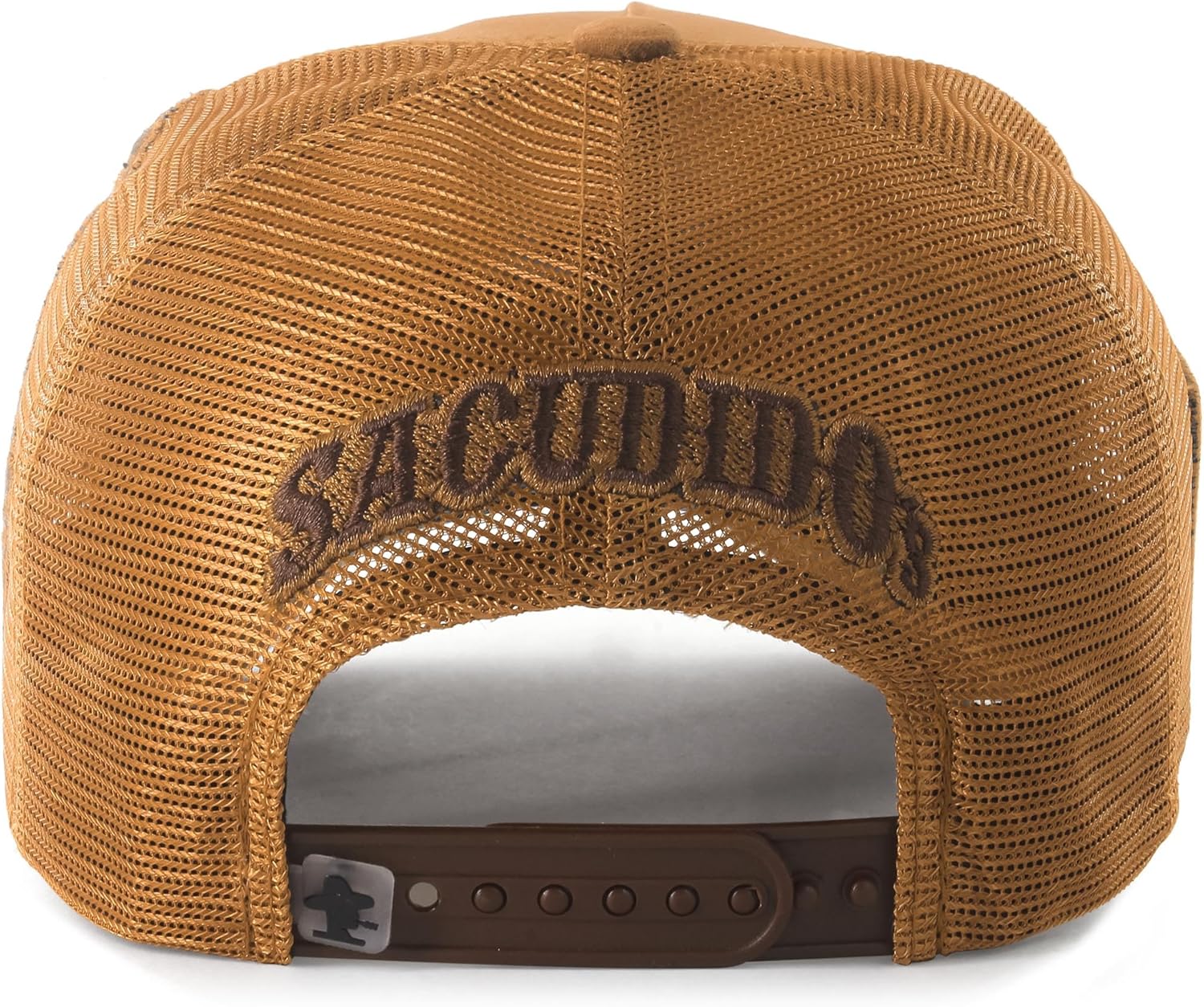 Sacudido's | Trucker Cap Cross Rosary | Snapback Hats, Adjustable, Unisex, Faith (US, Alpha, One Size, Ocre)